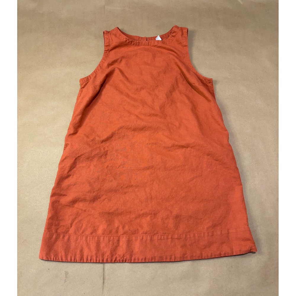 Old Navy Orange Linen Blend Shift Dress Women Large